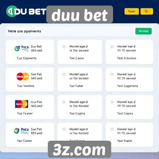 Sistemas de pagamento disponíveis na plataforma duu bet